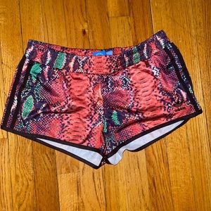 Red snake print hot pant